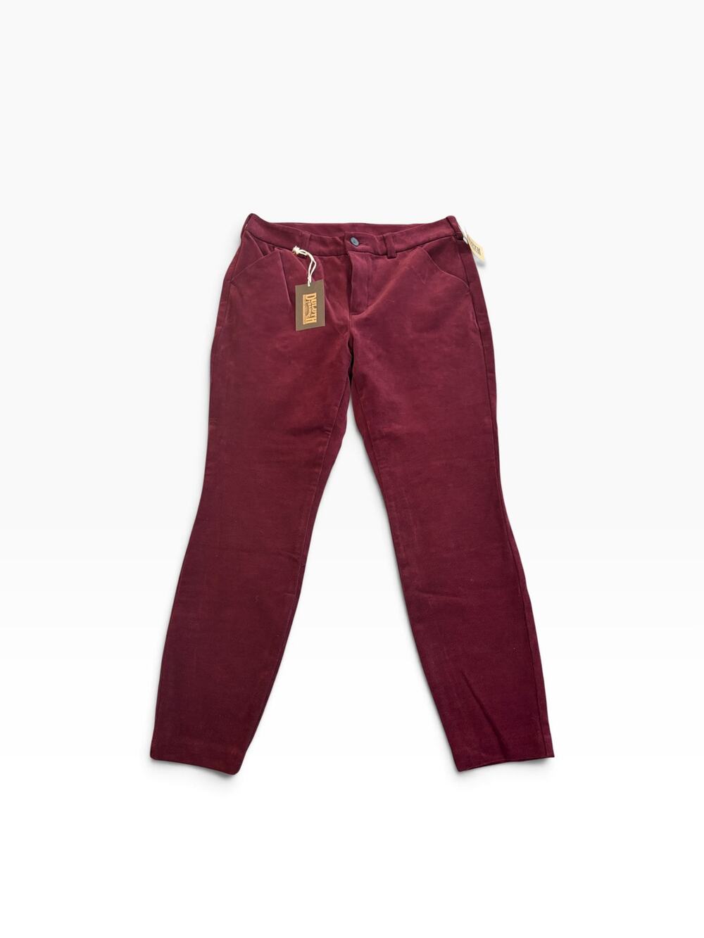Duluth Trading Co Burgundy Corduroy Skinny Ankle Pants Size 12 NWT